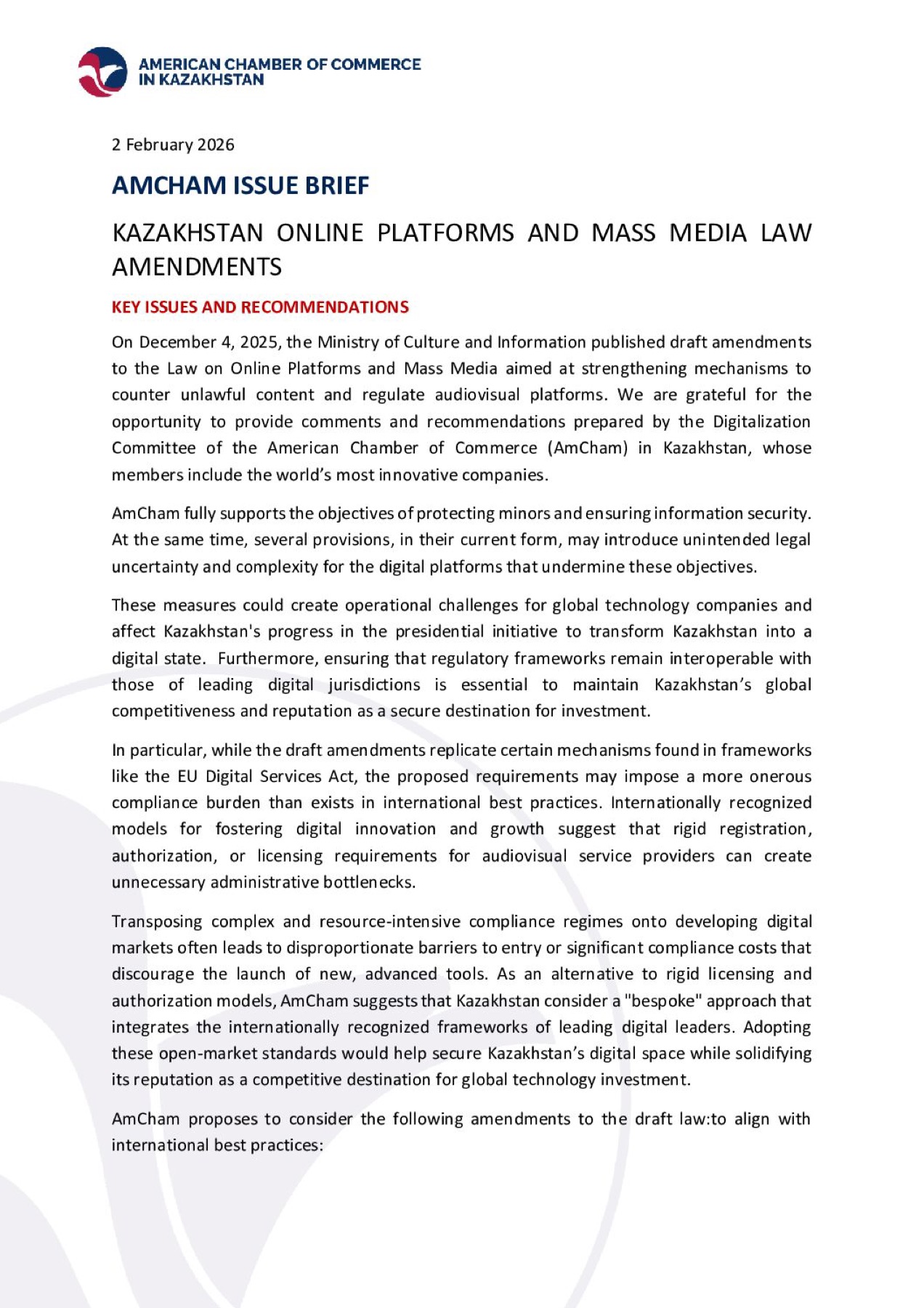 First page of the draft decree brief on online platforms and mass media in English